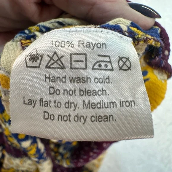 Earthbound Trading Co Jumpsuit Women Size M Multicolor Patchwork Halter Wide Leg - Picture 10 of 12